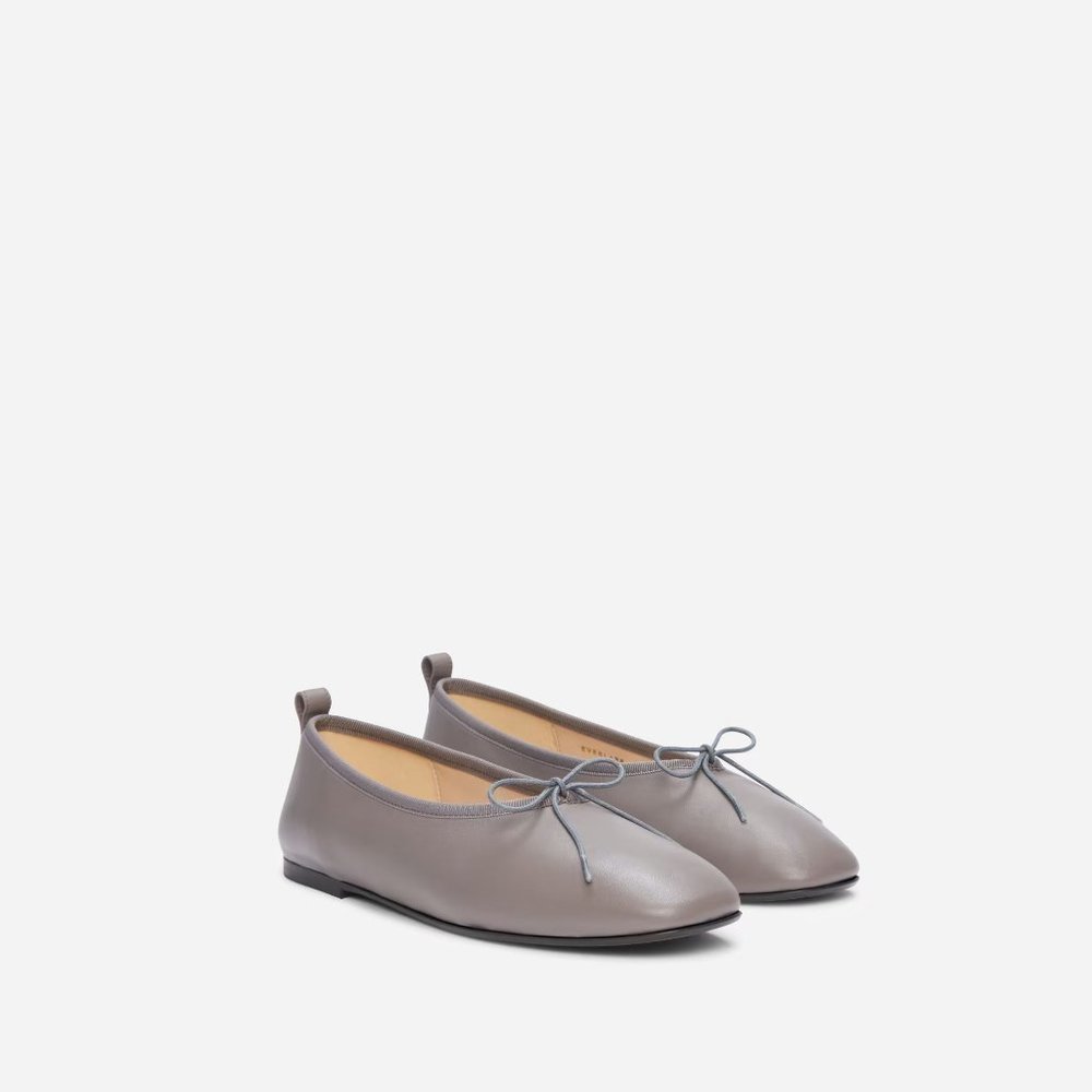 Everlane The Italian Leather Day Ballet Flat in Minimal Grey New Womens shoes